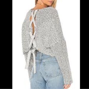 The Hart Sweater Size Medium oversized cable knit dropped shoulder tie back